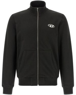DIESEL 'S-Ginn-Zip-Iod' Sweatshirt - Black