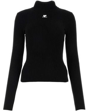 Courreges Reedition Knit Ls Jumper - Black