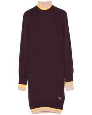 Fendi Wool Knitted Dress - Purple