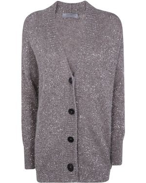 D.exterior Soft Alpaca Crystals Cardigan - Gray