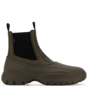 Burberry Leather And Rubber Chelsea Scoot Ankle Boots - Black