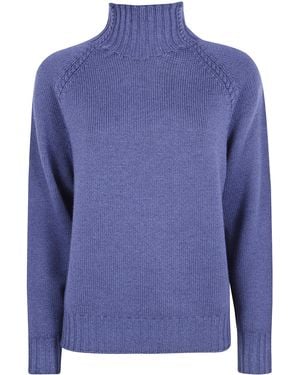 Rossopuro Long Sleeved Turtle Neck Sweater - Blue