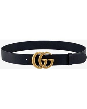 Gucci Gg Marmont Leather Belt - White