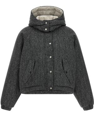 Brunello Cucinelli 'Shiny Zipper Pull' Down Jacket - Black
