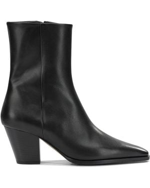 Aeyde Hedvig Leather Leather Rubber Boots - Black