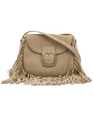 Santoni Calf Leather Crossbody Bag - Natural