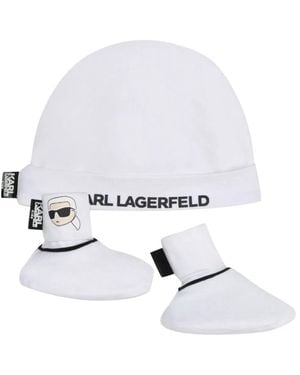 KARL LAGERFELD Bonnet+Chaussons+Boite - White