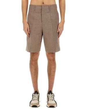 Fendi Jacquard Bermuda Shorts - Natural