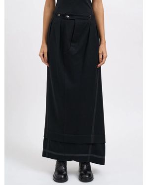 Marc Le Bihan Long Wool Skirt - Black