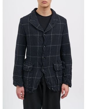 Comme des Garçons Checked Wool Jacket - Blue