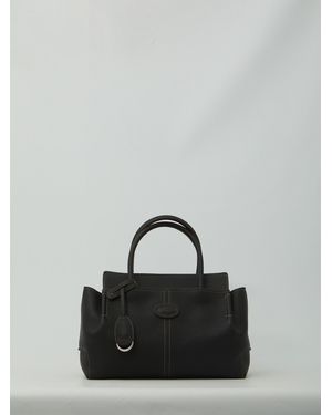 Tod's Small Hammered Leather Shopping Bag - Black