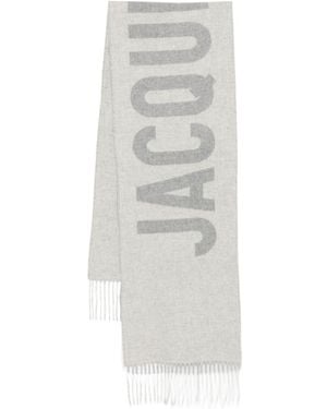 Jacquemus Logo Wool Scarf - White