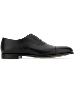 Crockett & Jones Leather Lonsdale Lace-Up Shoes - Black