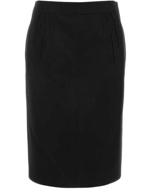 Saint Laurent Satin Skirt - Black