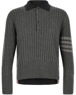 Thom Browne In-1 Trompe L'Oeil Polo Shirt - Gray