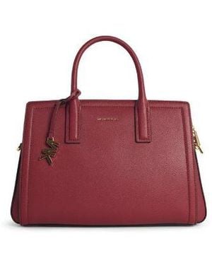 Michael Kors Leather Handbag With Charm - Red