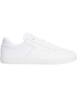 Tommy Hilfiger Th Tribeca Leather Metallic Logo Sneakers - White