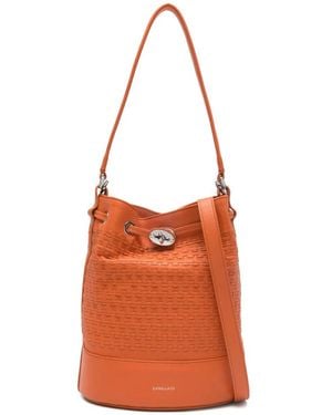 Zanellato Monda' Musiva Small Leather Bucket Bag - Orange
