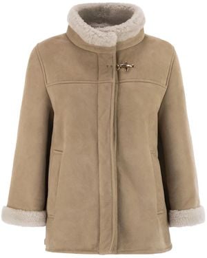 Fay Sheepskin Coat - Natural