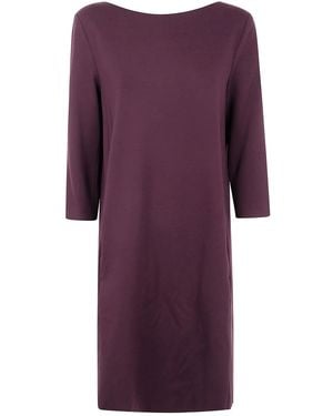 Liviana Conti "Katia" Boat Neck Dress - Purple