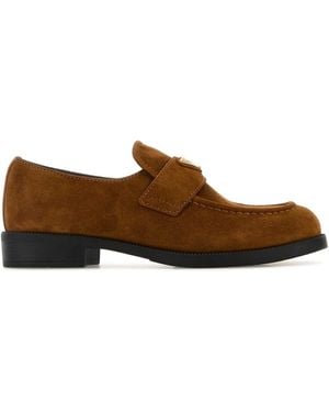 Prada Camel Suede Loafers - Brown