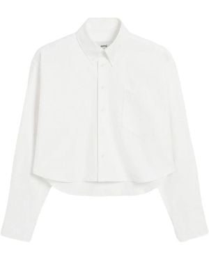 Ami Paris Oxford Cropped Shirt - White