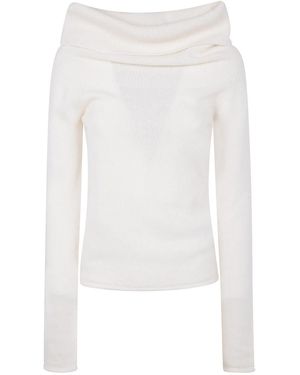 Nuur Long Sleeves Boat Neck Jumper - White