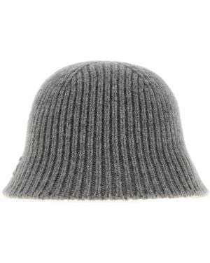 Miu Miu Wool Blend Bucket Hat - Gray