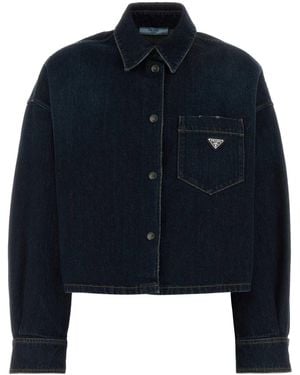 Prada Denim Jacket Made Of Cotton - Blue