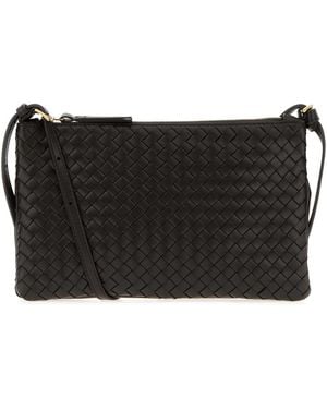 Bottega Veneta Dark Leather Small Clutch - Black