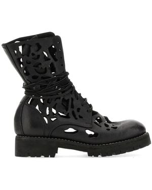 Guidi Ankle Boot With Cut Out Details - Black