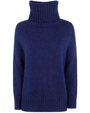 Base London Turtle Neck Sweater - Blue