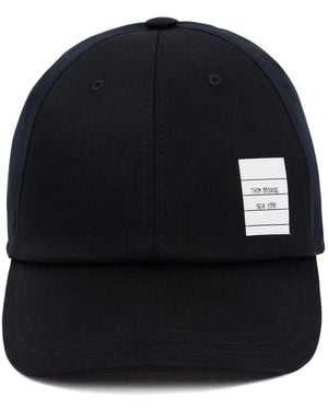 Thom Browne Midnight Cotton Baseball Cap - Black