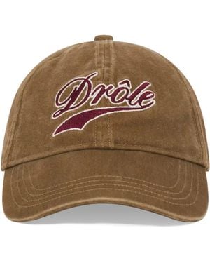 Drole de Monsieur Drôle Embroidered Cap - Brown