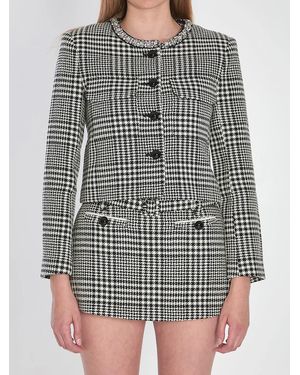 Self-Portrait Multicolor Polyester Wool Jackets - Gray