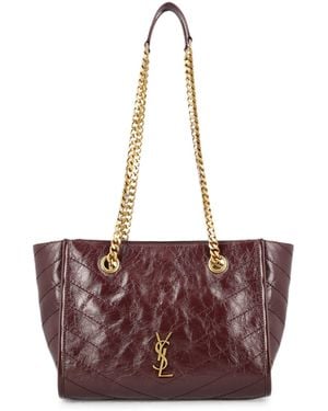 Saint Laurent Small Niki Leather Tote Bag - Purple