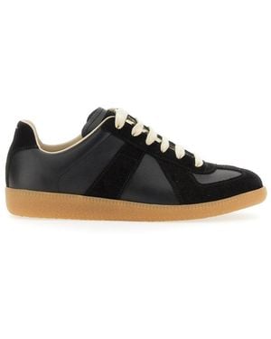 Maison Margiela Leather Replica Sneakers - Black