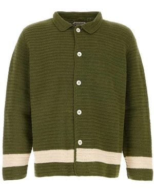 Bode Marsh Crochet Shirt - Green