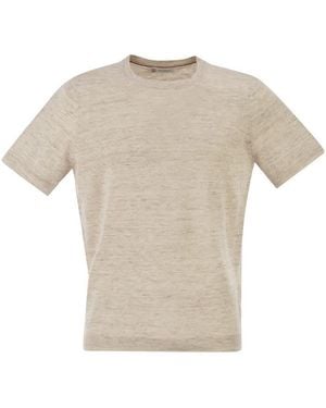 Brunello Cucinelli Linen And Cotton Crew Neck T-Shirt - White