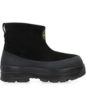 Stone Island Suede Ankle Boots - Black