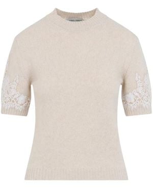 Alberta Ferretti Avorio Knit T-Shirt - White