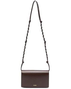 Jil Sander Tangle Wallet With Shoulder Strap - White