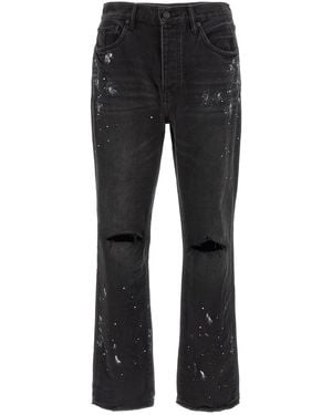 Purple 'P011 Knee Slit Paint' Jeans - Black