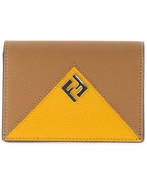 Fendi Leather Card Holder - Orange