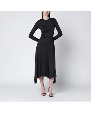 Victoria Beckham Asymmetric Midi Dress - Black