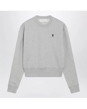 Ami Paris Ami De Coeur Crewneck Sweatshirt - Gray