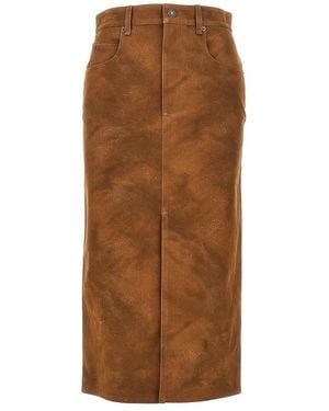 Isabel Marant Isabel Marant Etoile Bisane Faux Leather Skirt - Brown