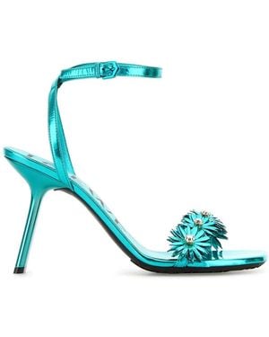 Loewe Leather Paula S Ibiza Petal Flower Sandals - Blue