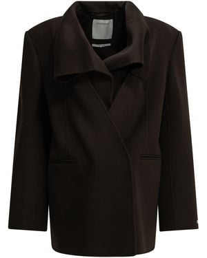 Max Mara Short Virgin Wool Coat - Black