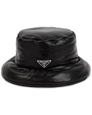 Prada Nappa Leather Padded Hat - Black